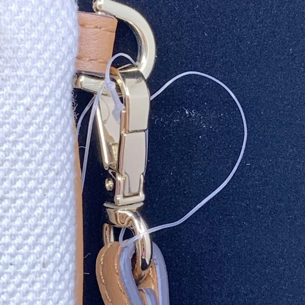 Michael Kors Large Logo Rainbow Pride Canvas Zip Pouch Heart MSRP $128 Natural - Picture 6 of 10